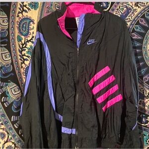 Vintage Mens Nike Jacket with Pink and Purple Accent